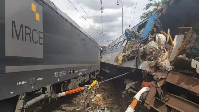 Srážka lokomotivy a osobního vlaku v Němčicích nad Hanou na Prostějovsku
