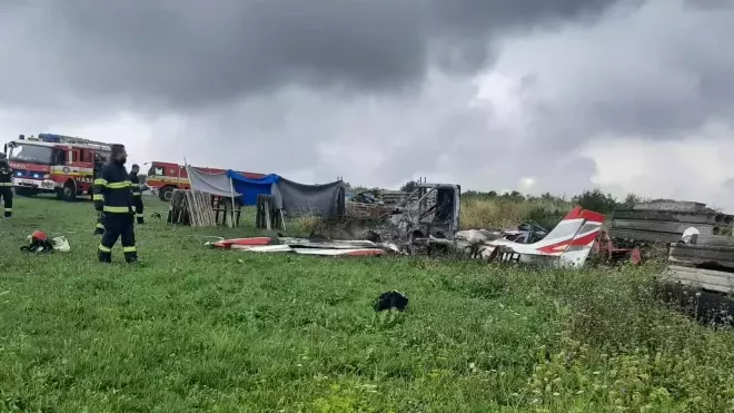 Na západě Slovenska havarovalo malé letadlo. (27.8.2021)