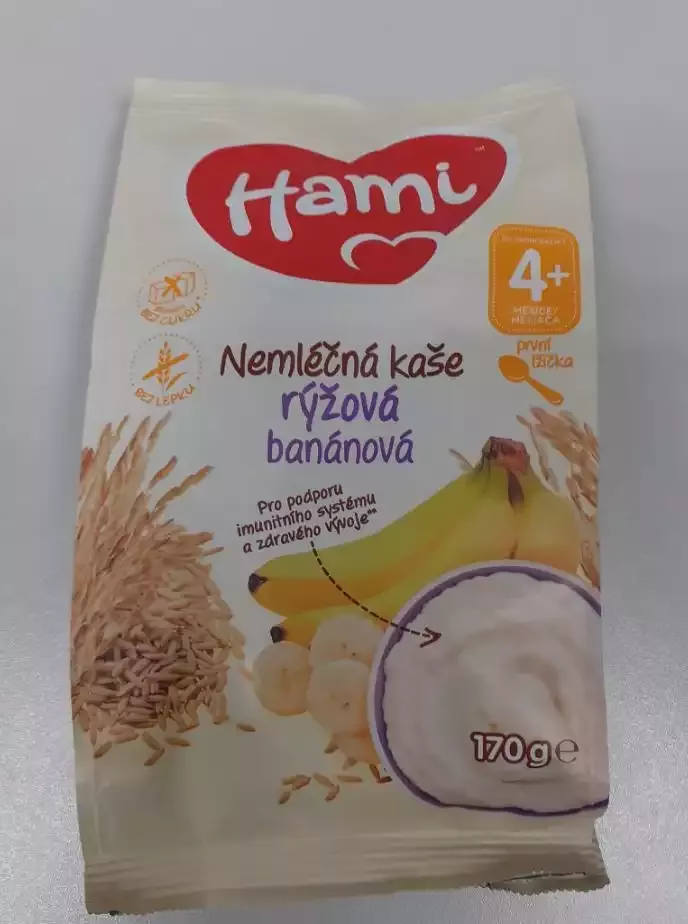 Nemléčná rýžová kaše značky Hami