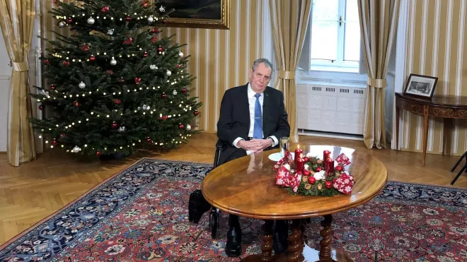 Prezident Miloš Zeman pronesl vánoční poselství. (26.12.2021)