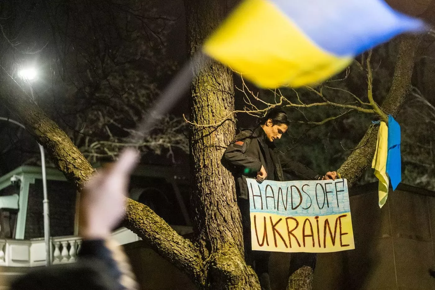 Demonstrace proti ruskému vpádu na Ukrajinu, ilustrační foto