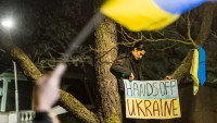 Demonstrace proti ruskému vpádu na Ukrajinu, ilustrační foto