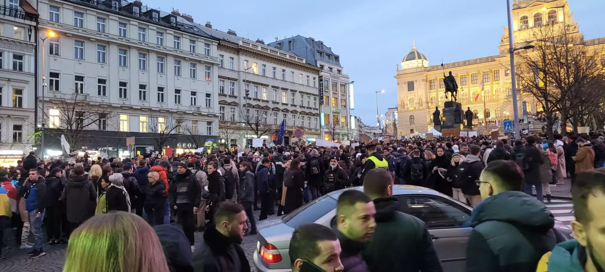 Demonstrace na podporu Ukrajiny