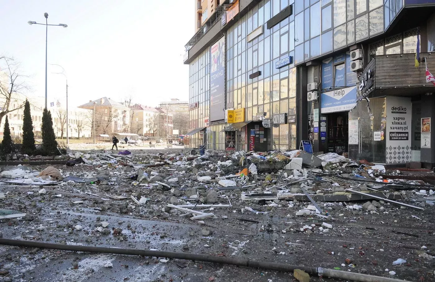 Následky ostřelování Kyjeva ruskou invazní armádou