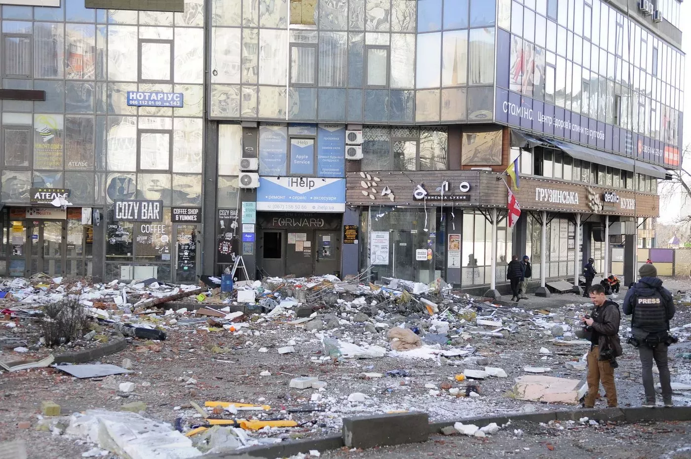 Následky ostřelování Kyjeva ruskou invazní armádou