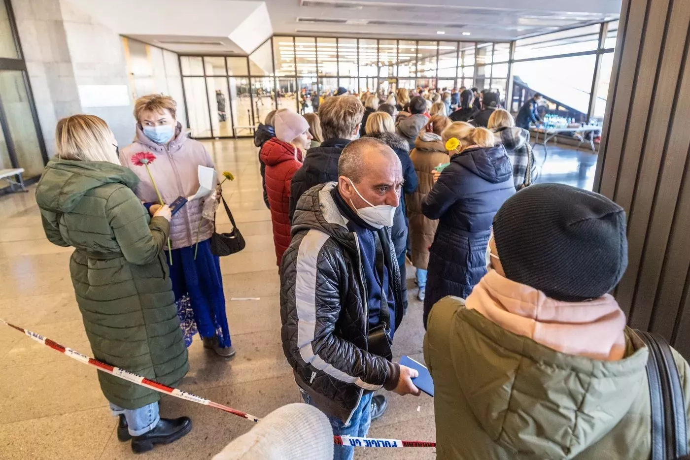 Uprchlíci z Ukrajiny se registrují v Česku.