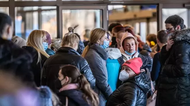 Uprchlíci z Ukrajiny se registrují v Česku, ilustrační fotografie.