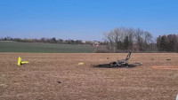 U Olomouce spadl ultralehký vrtulník. (11.3.2022)