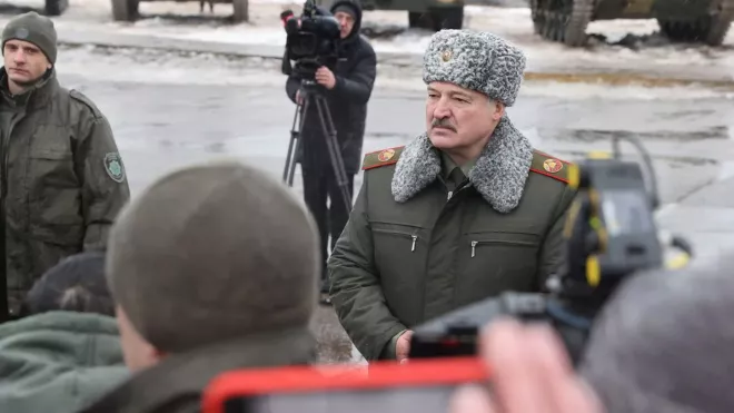 Alexandr Lukašenko a Vladimir Putin (aranžované snímky běloruské propagandy)