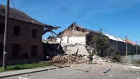 V Olšanech na Prostějovsku vybuchl dům. (18.7.2022)