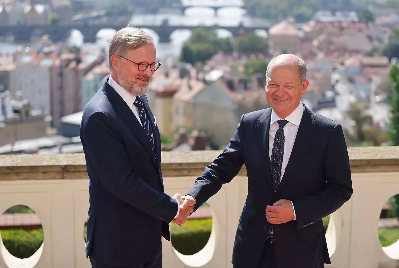 Petr Fiala přivítal v Praze německého kancléře Olafa Scholze. (29.8.2022)