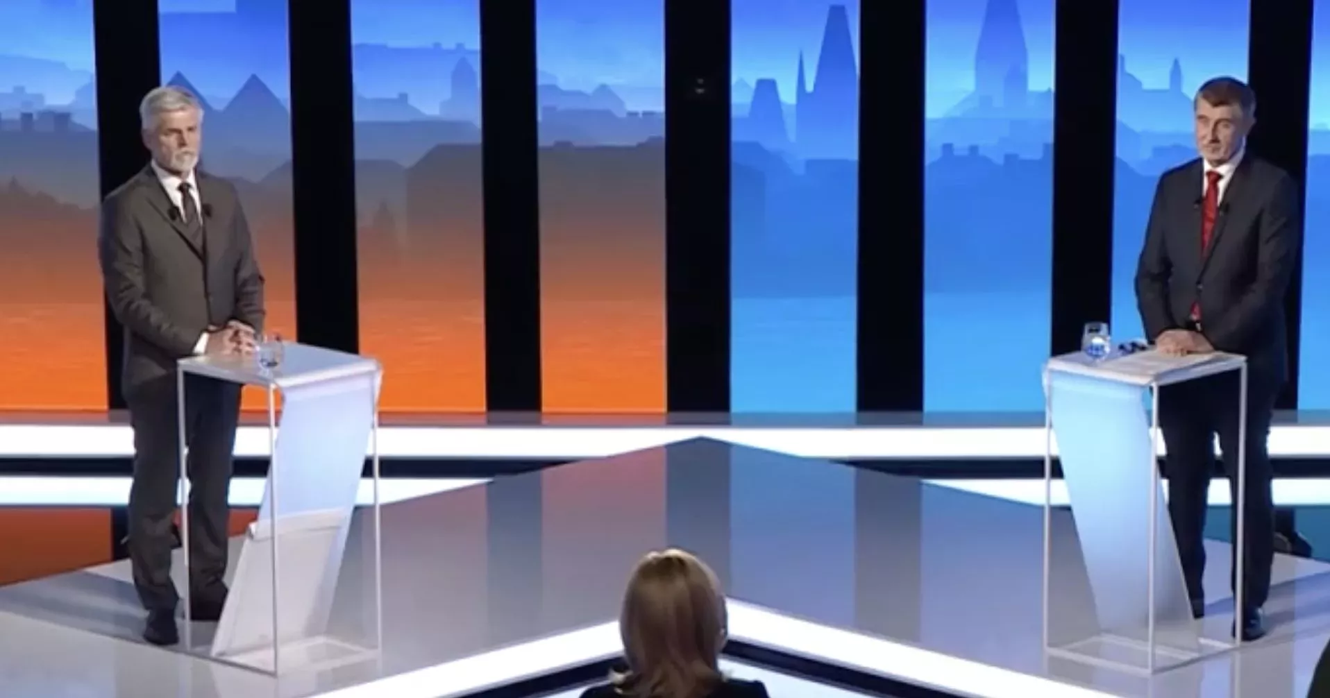 Petr Pavel a Andrej Babiš v debatě TV Prima. (25.1.2023)