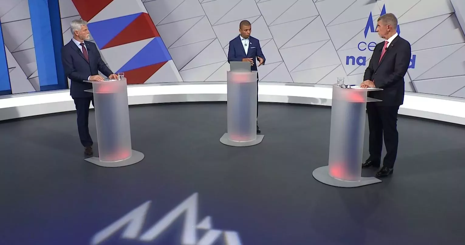 Petr Pavel a Andrej Babiš v debatě TV Nova
