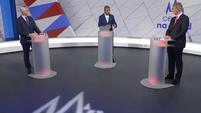 Petr Pavel a Andrej Babiš v debatě TV Nova