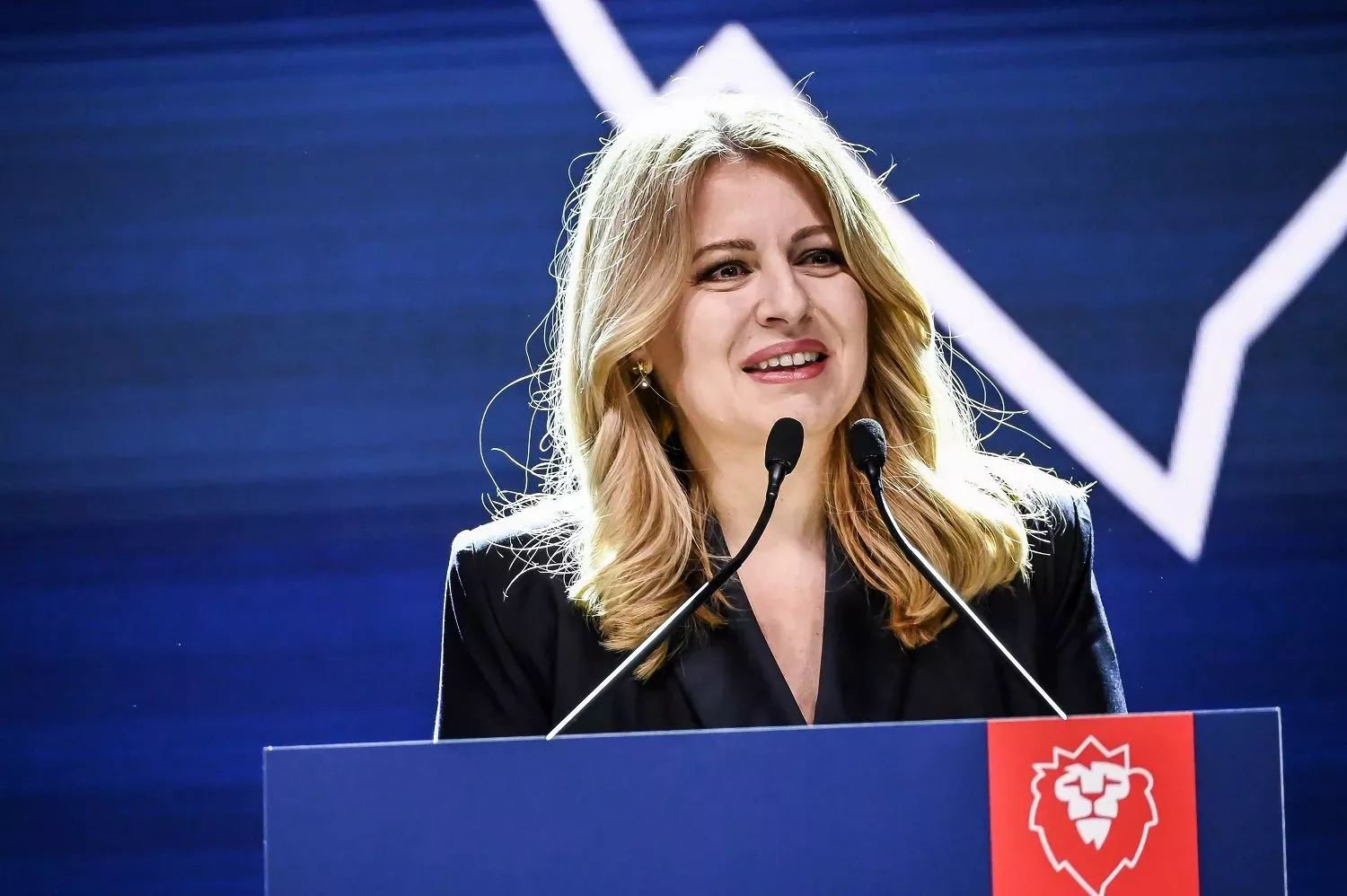 Zuzana Čaputová ve volebním štábu Petra Pavla