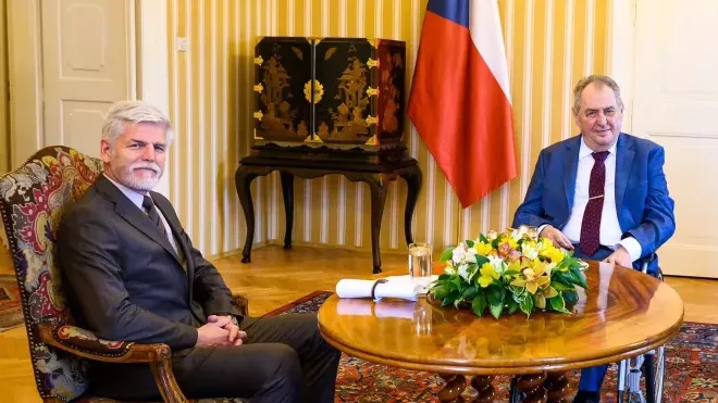 Petr Pavel a Miloš Zeman se sešli na zámku v Lánech. (13.2.2023)